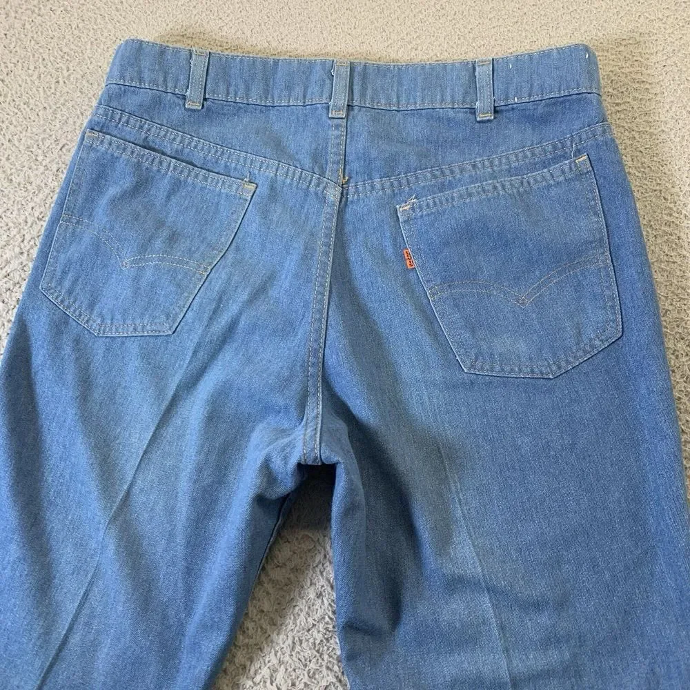 Vintage Levis SF 207 Jeans Mens 34x30 Blue Chambray Denim 80s Era USA Orange Tab